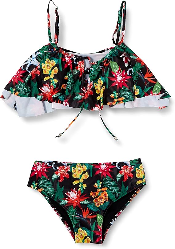 angelana 泳装 女士 比基尼 长裙 上下3件套 无钢托 带胸垫 黑色 多色